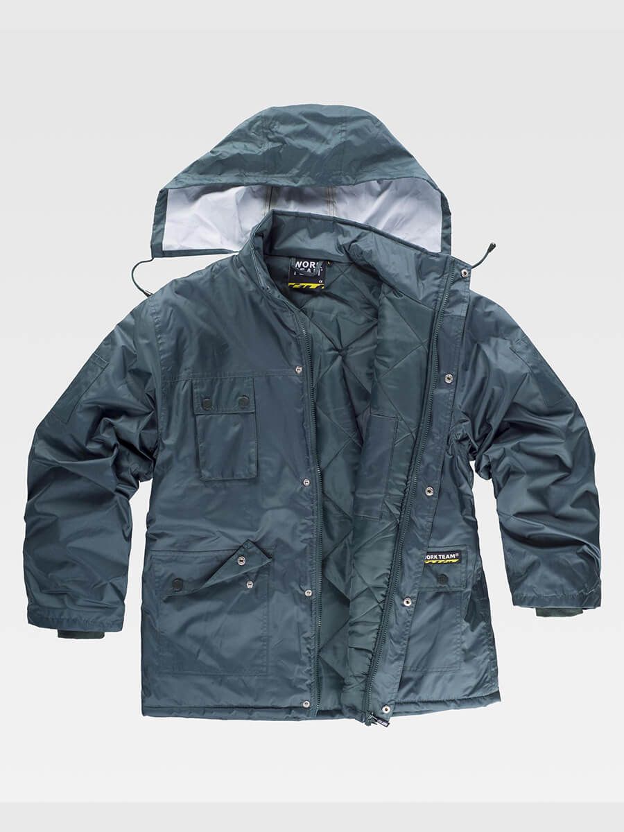 PARKA IMBOTTITO CON CAPPUCCIO TESSUTO OXFORD