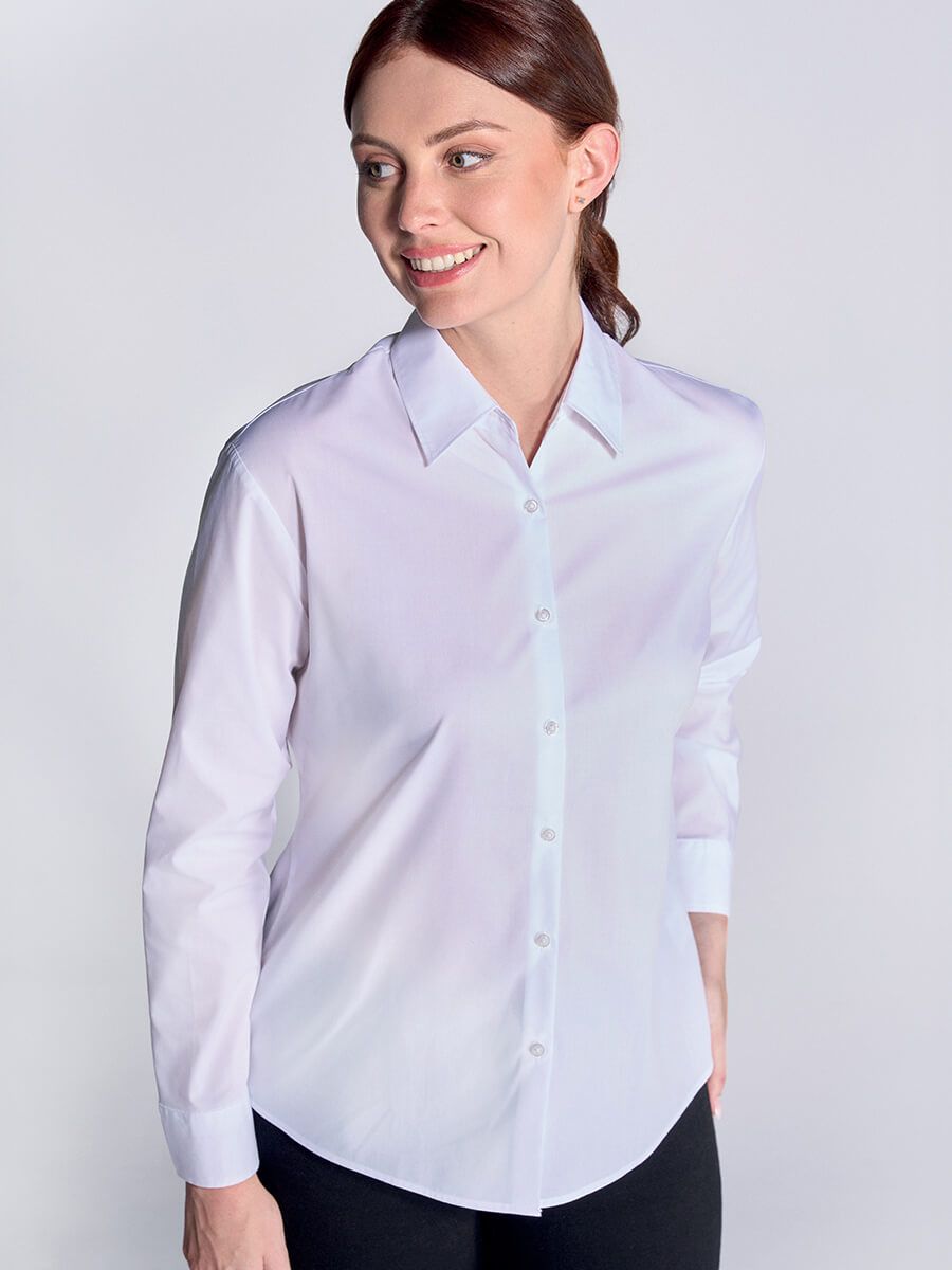 CAMICIA DONNA MANICA LUNGA POPELINE
