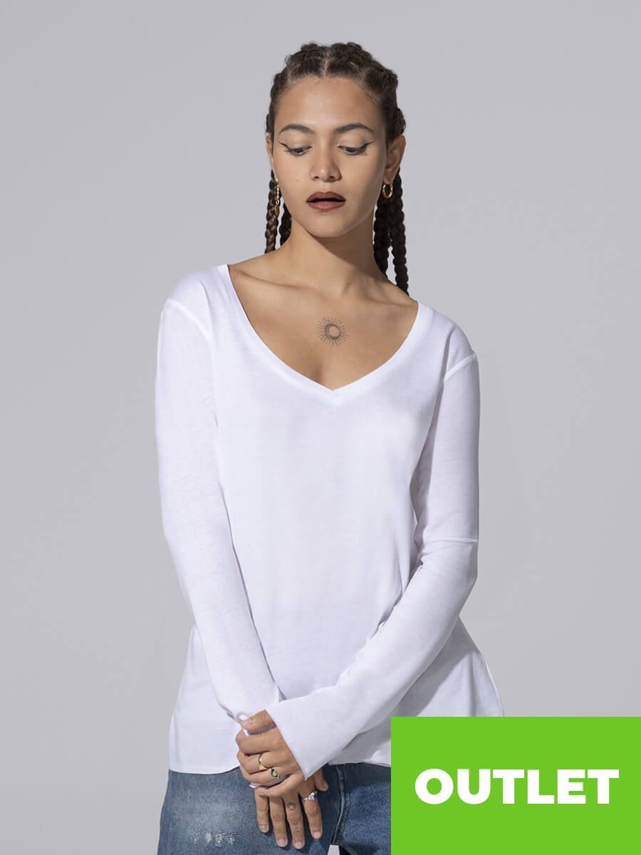 T-SHIRT DONNA MANICA LUNGA COLLO A V URBAN PAPUA