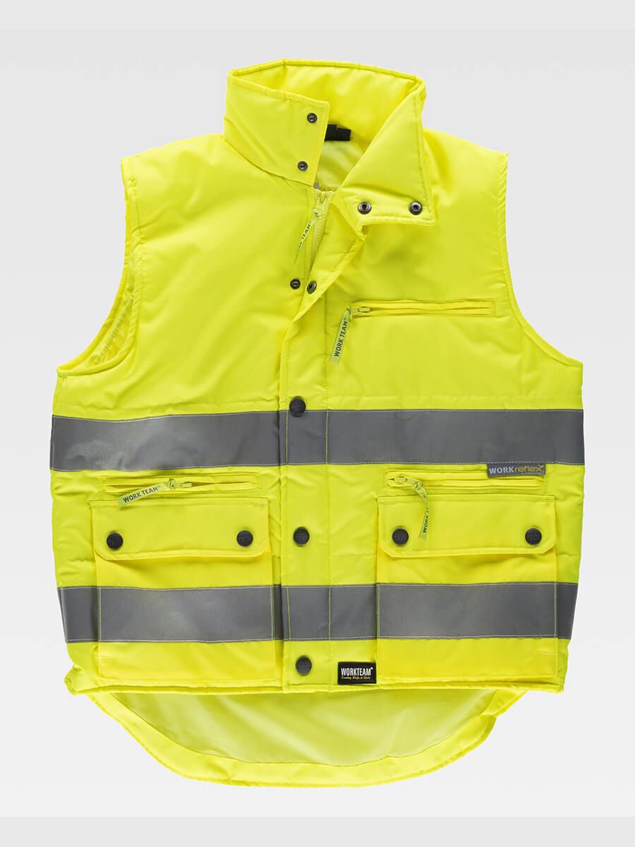 GILET IMBOTTITO TESSUTO OXFORD ALTA VISIBILITA CLASSE 2