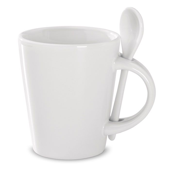 SUBLIMKONIK. Tazza e cucchiaino in porcella