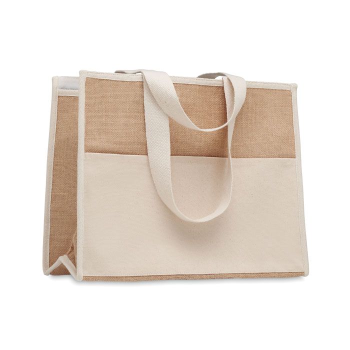 CAMPO DE GELI. Shopper in tela e juta