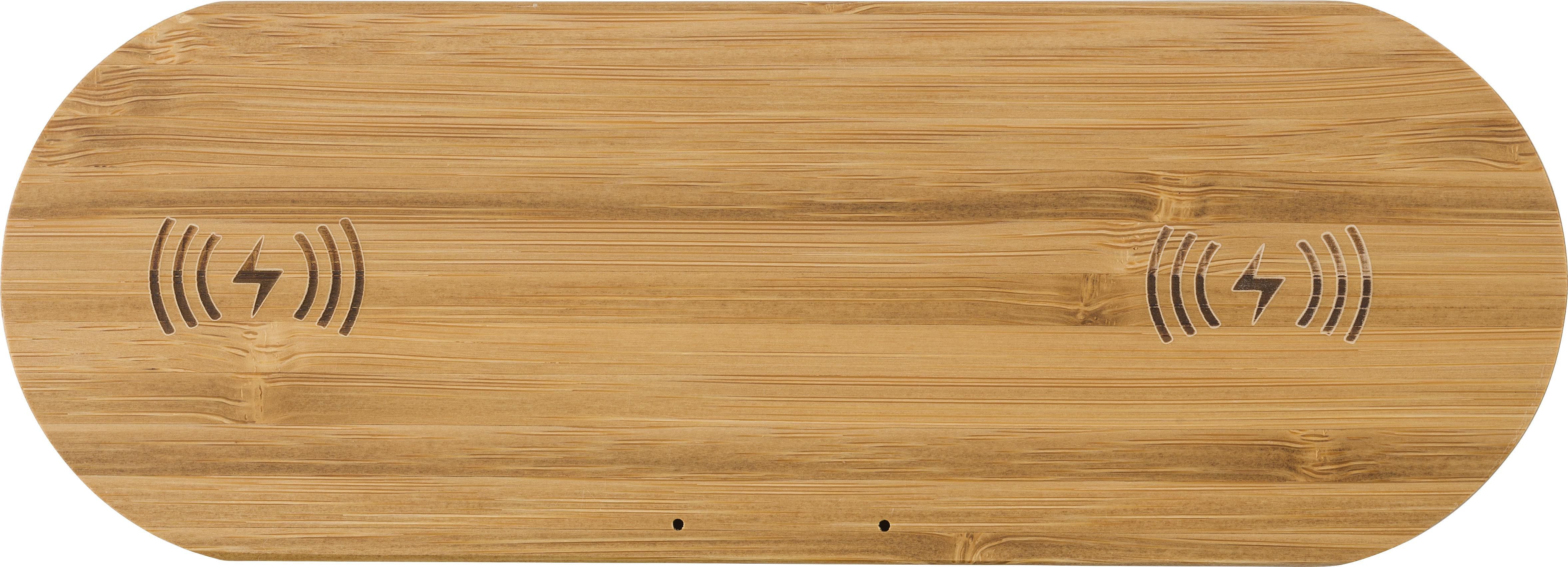 Caricatore wireless doppia posizione in bamboo Tatum