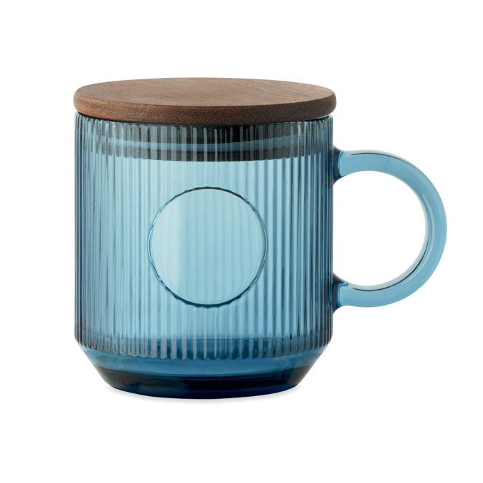 VITRIO MUG. Tazza in vetro a coste da 300 m