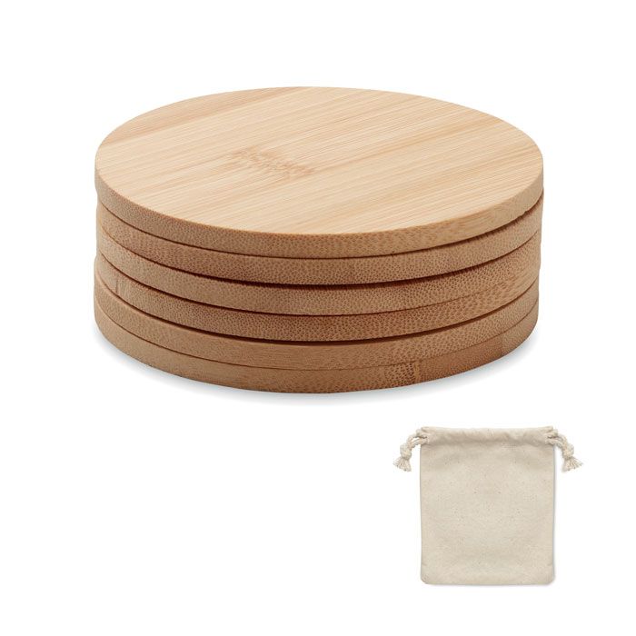 BAYIN SET. Set di 6 sottobicchieri di bamb