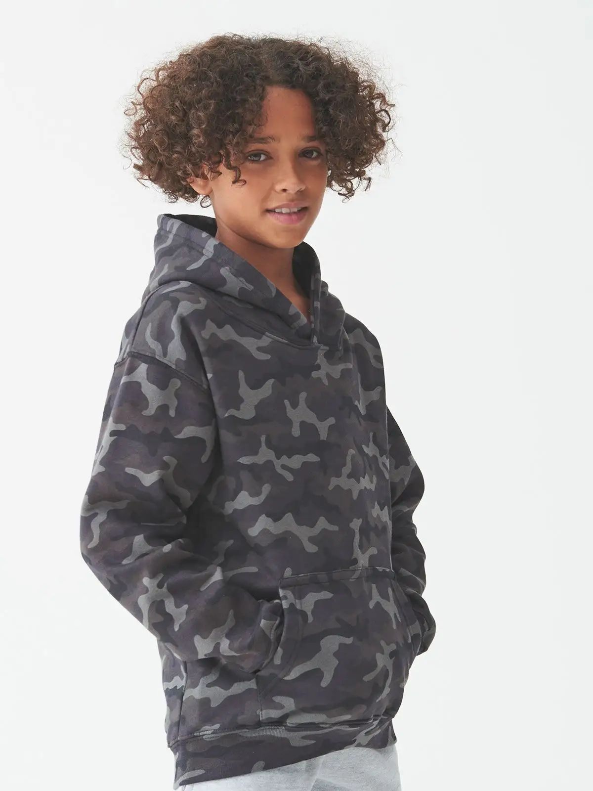 Felpa da bambino Camo mimetica con cappuccio doppio - Awdis Just Hoods - JH014J