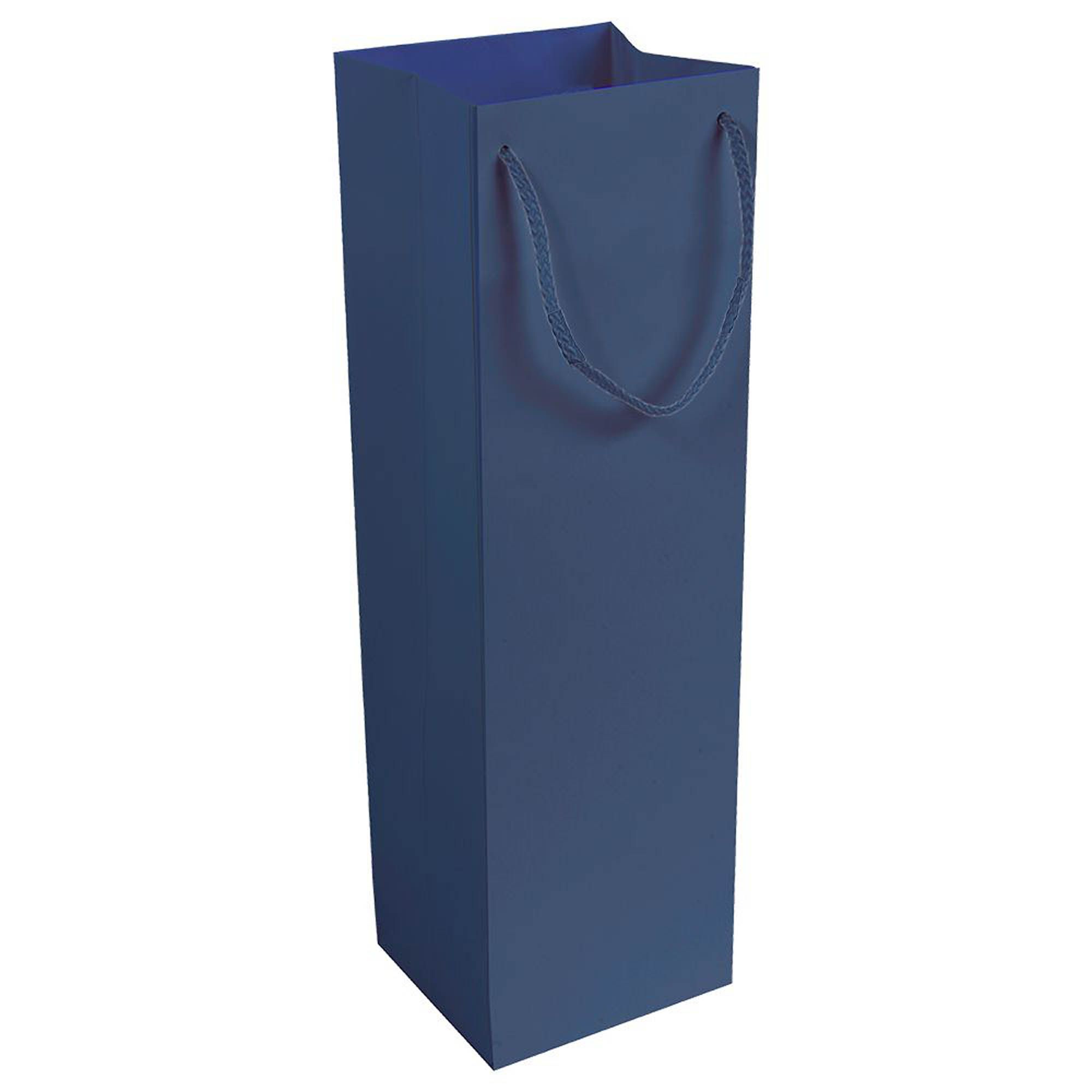 Shopper con soffietto porta bottiglia in carta laminata opaca 157 g/m2 con rinforzo - 17151