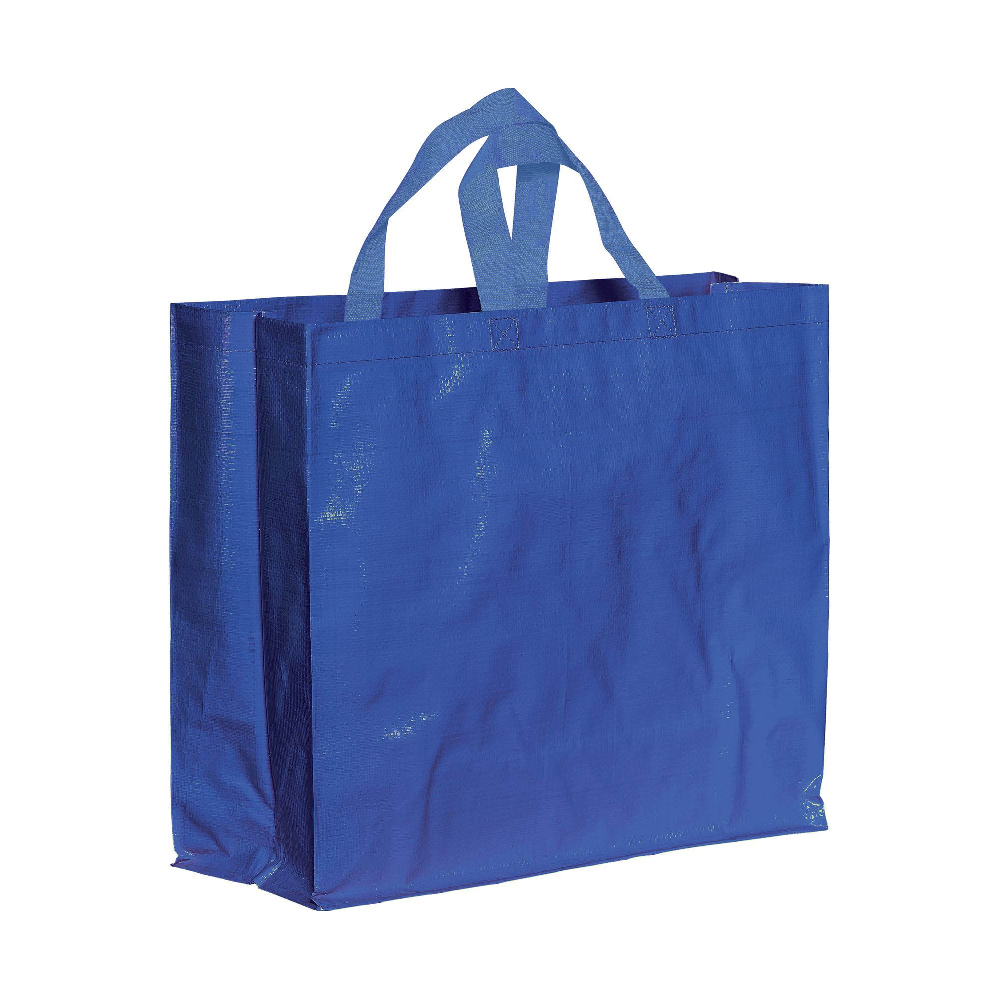 Shopper in PP  riciclato laminato 120g/m2, manici corti e soffietto - 23135