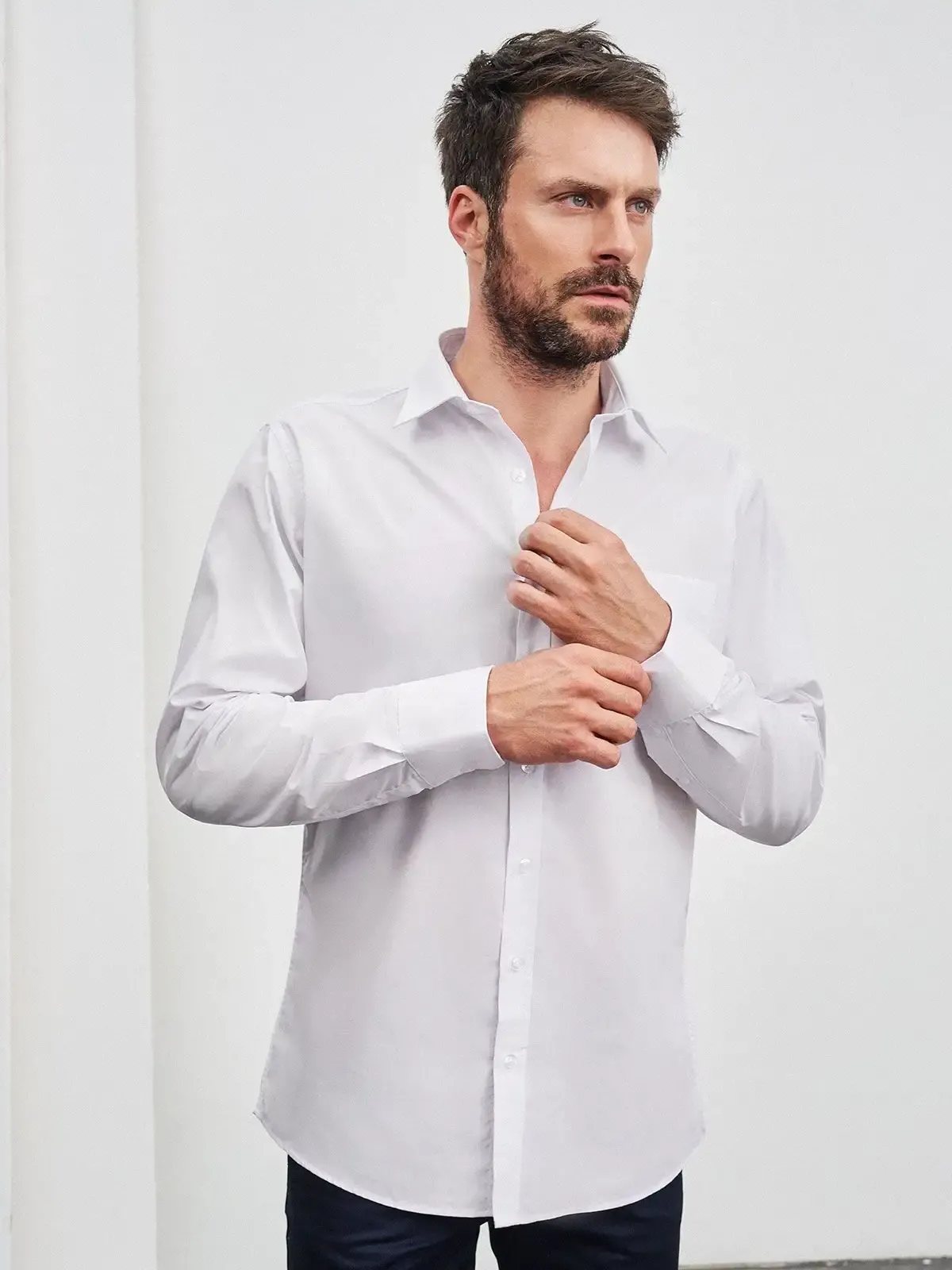 Camicia da uomo in popeline a maniche lunghe - James & Nicholson - JN678