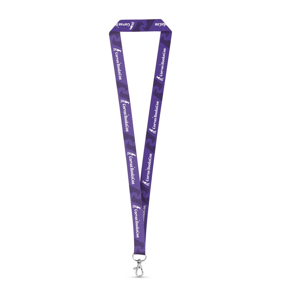 WINDSOR. SET Lanyard SUBLIMATION Long II (20 mm) in poliestere riciclato (100% rPET) con moschettone a leva da 20 mm - 94974