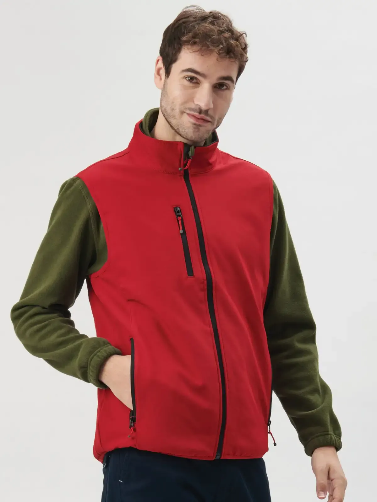 Gilet in softshell a 2 strati con 2 tasche laterali con cerniera - Bs - BS551