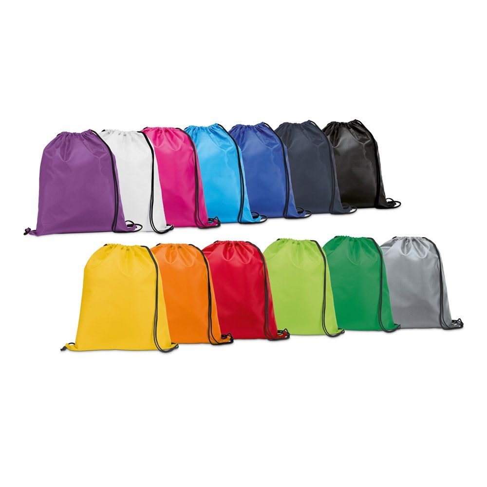 CARNABY. Zaino a sacca in 210D con cordoncini neri - 92910