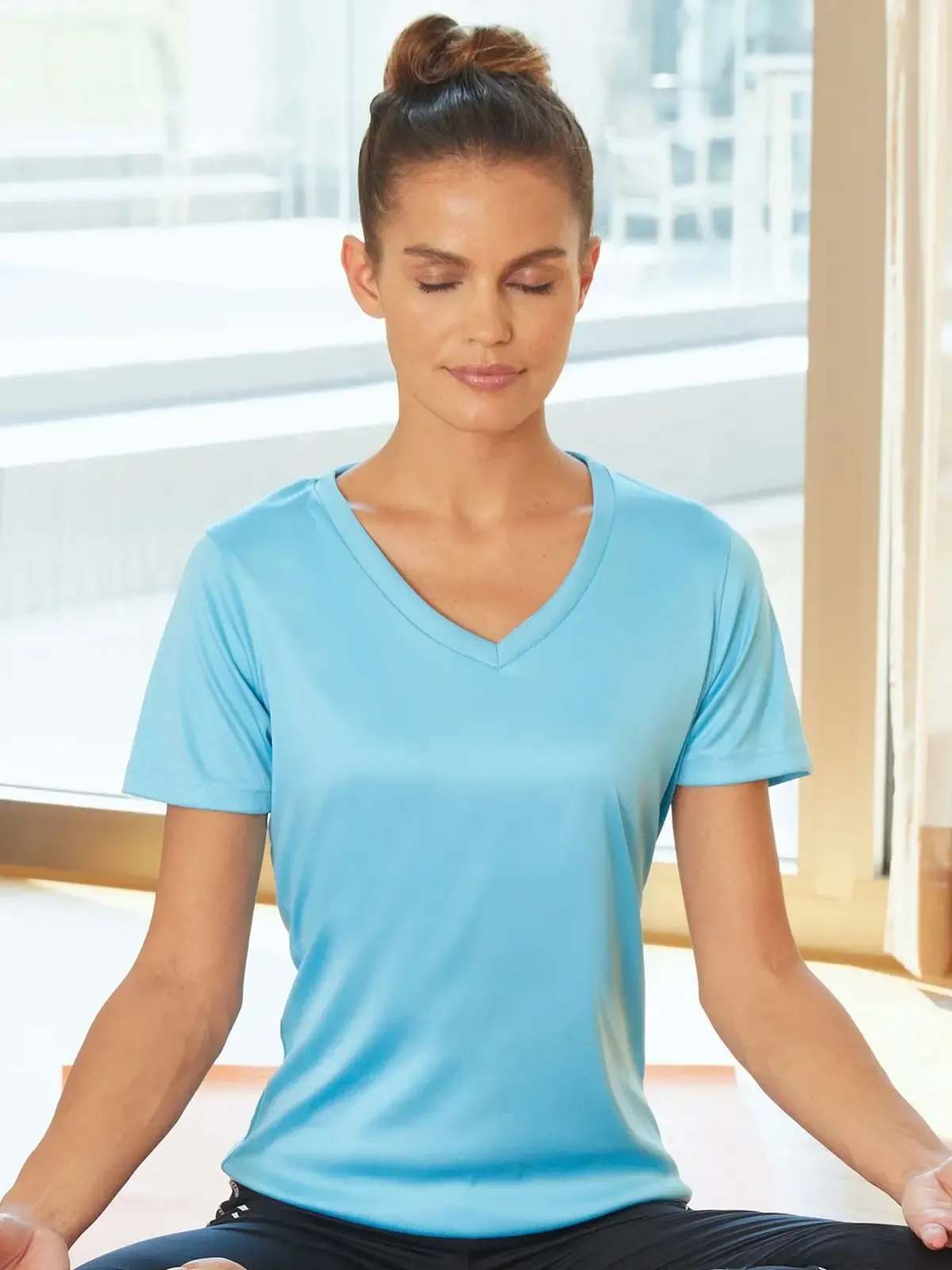 Maglietta da donna in single jersey a scollo a v - James & Nicholson - JN735