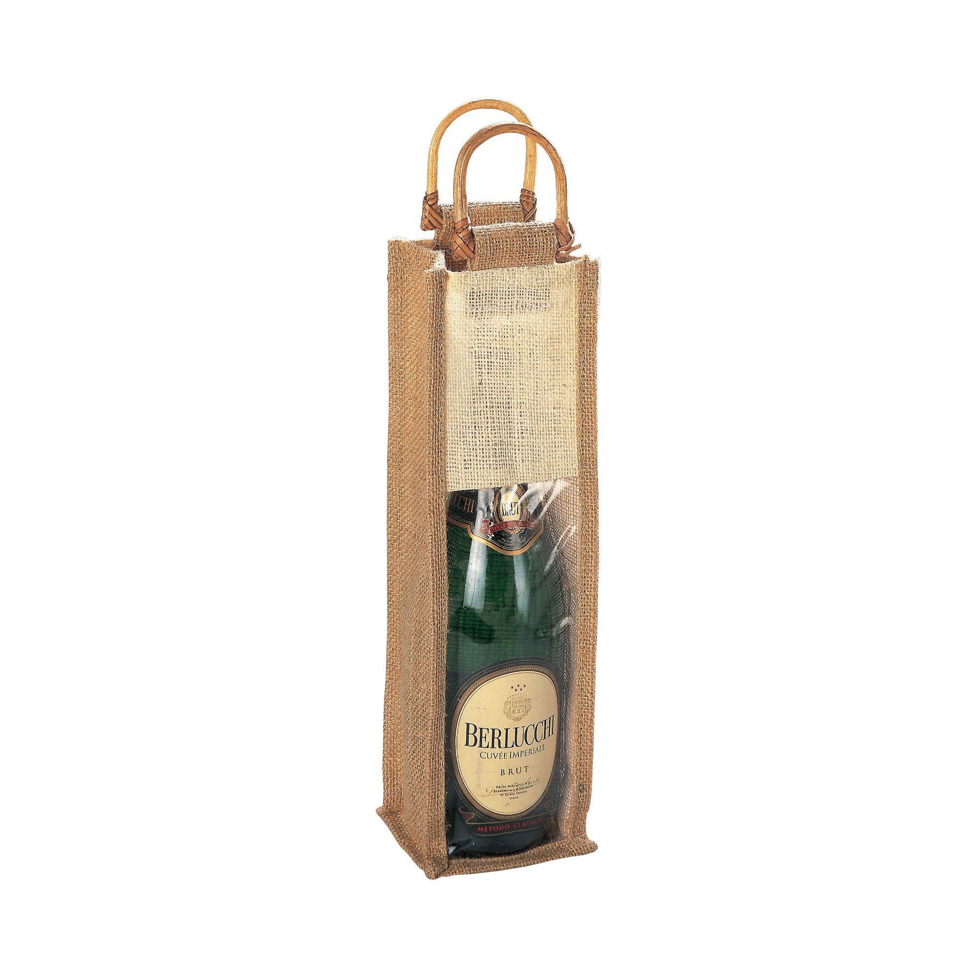 Borsa portabottiglia in juta - 00569