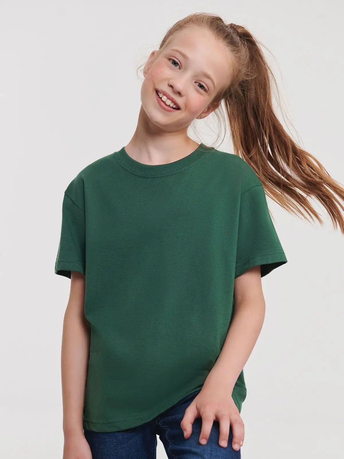 Maglietta per bambini a maniche corte set-in e girocollo in costina - Russell Europe - JEZT180B
