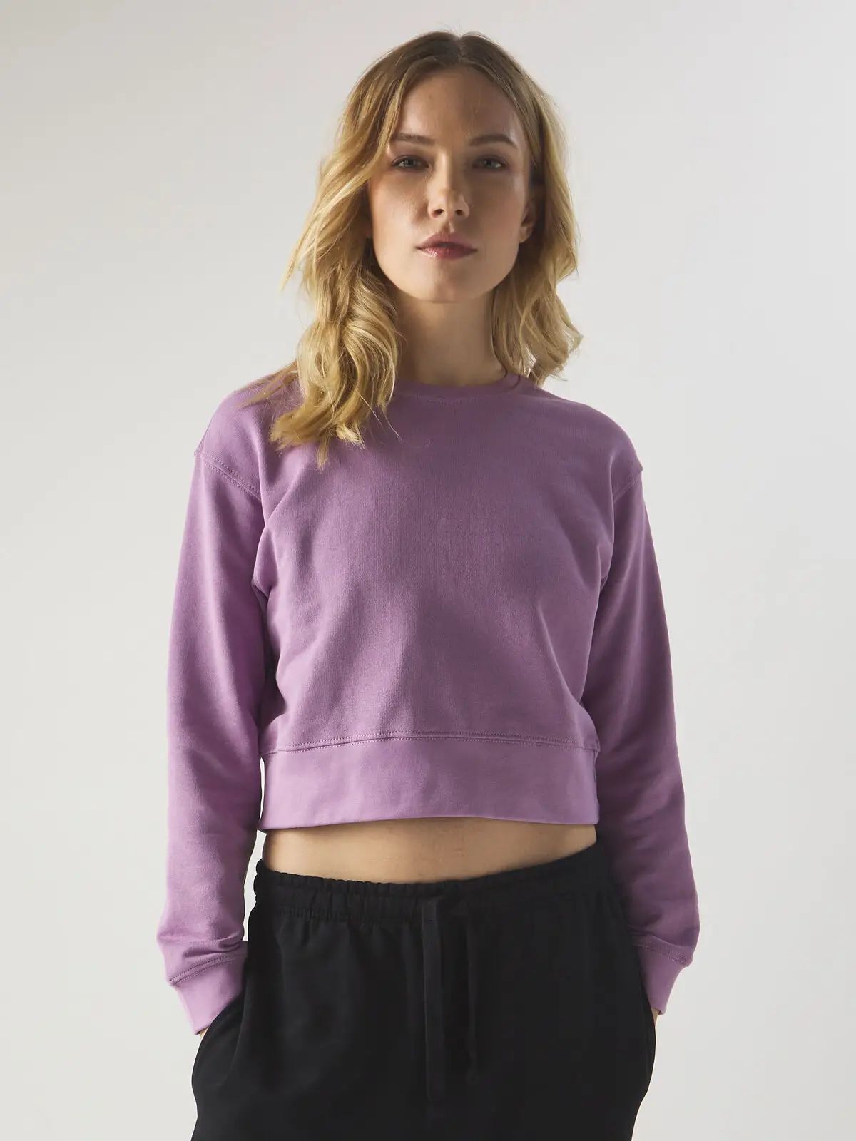 Felpa da donna Soho a girocollo crop donna in french terry - Rock And Roll - RNRW33