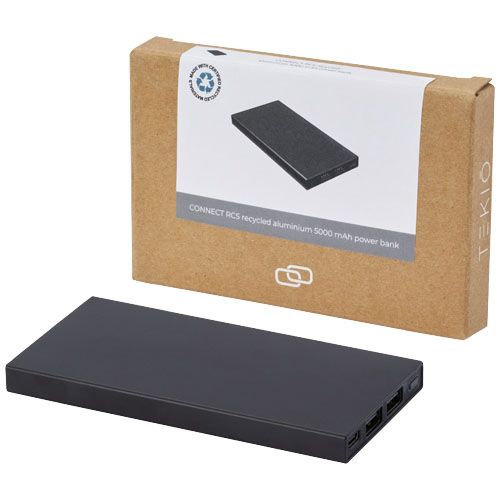 Power bank in alluminio riciclato da 5000 mAh Connect - 124349