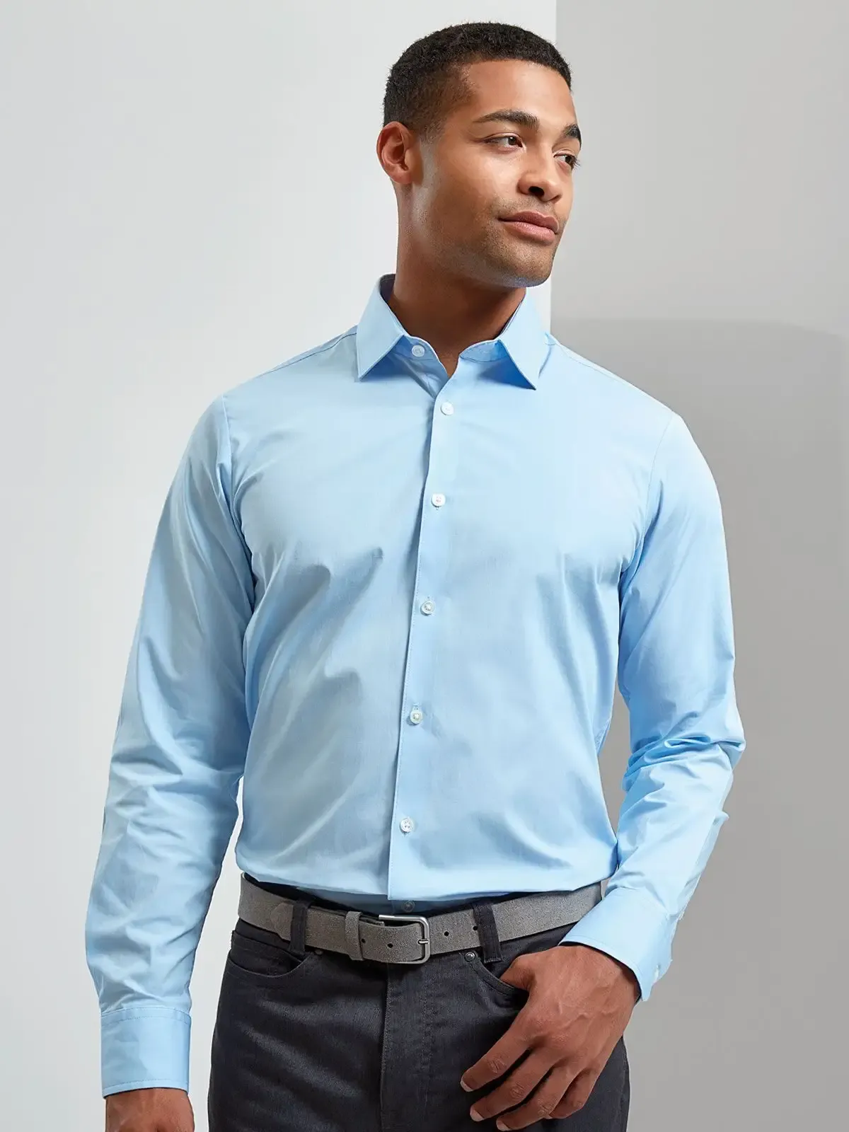 Camicia da uomo elasticizzata a maniche lunghe - Premier - PR244