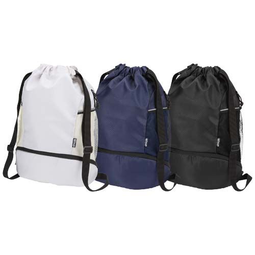 Borsa sportiva con cordoncino in materiale riciclato certificato GRS e scomparto inferiore da 18 litri Nomad - 130099