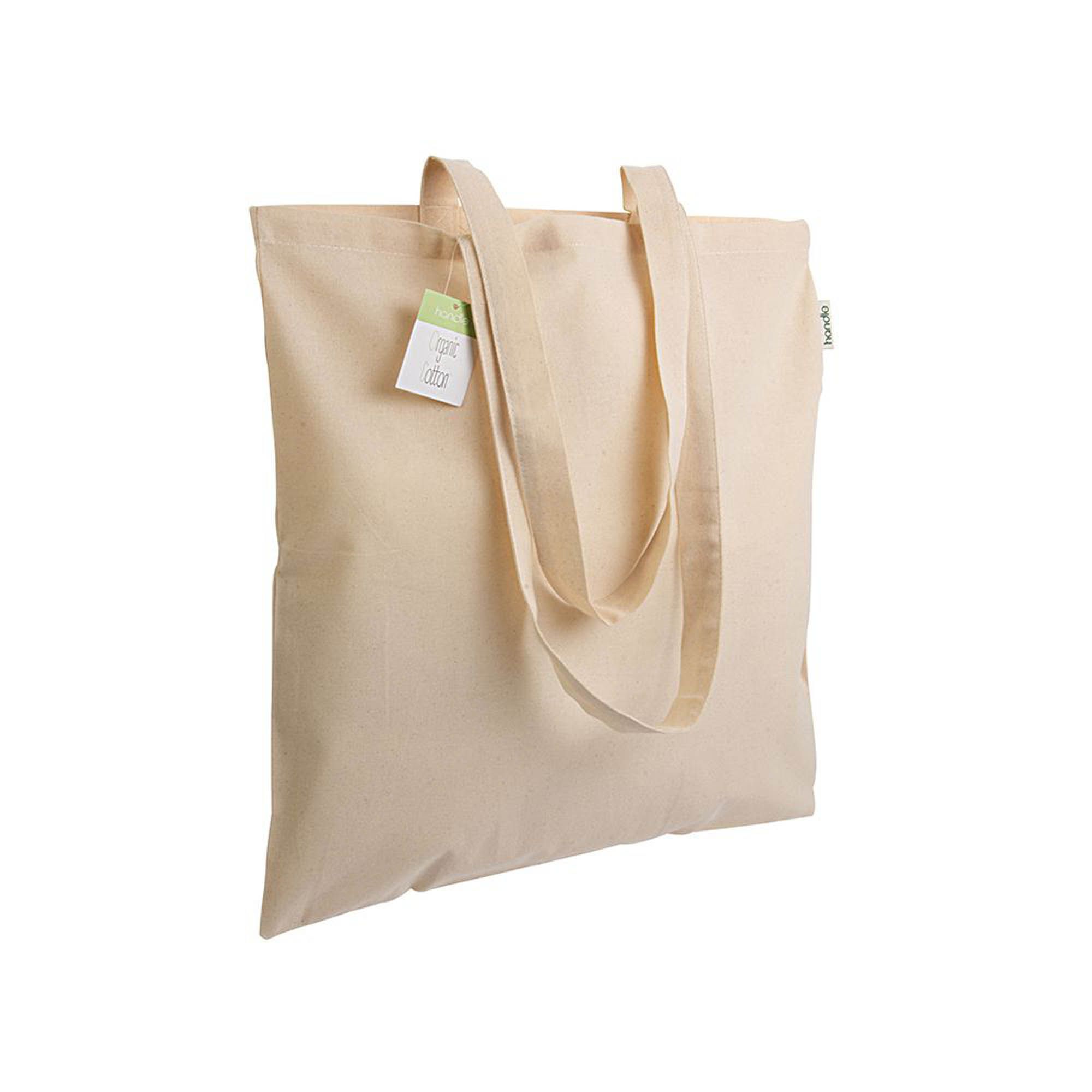 Shopper in cotone organico 140 g/m2, manici lunghi - 1814522