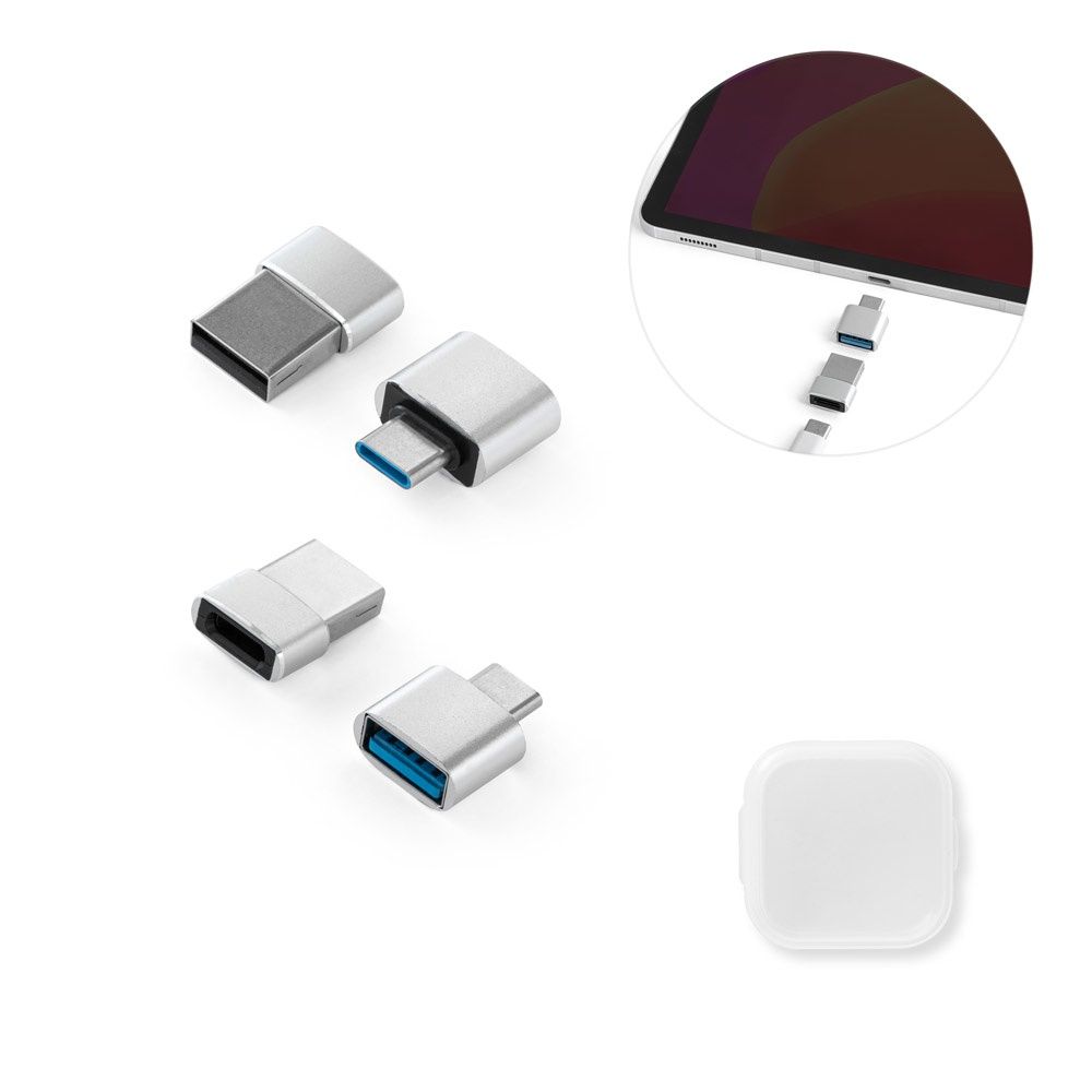 MINSKY. Set di 2 adattatori USB-A / USB-C in alluminio - 97090