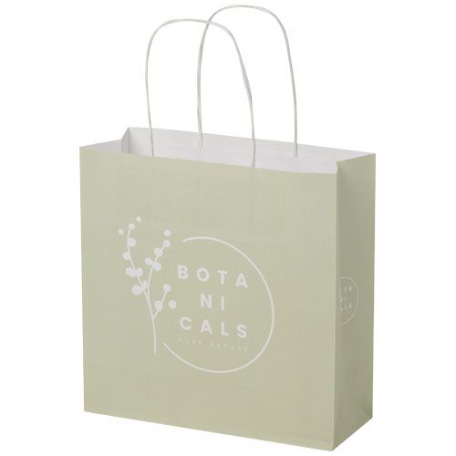 Shopper in carta kraft da 120g/m2 con manici intrecciati - 24 x 9 x 24 cm - 1ZM006