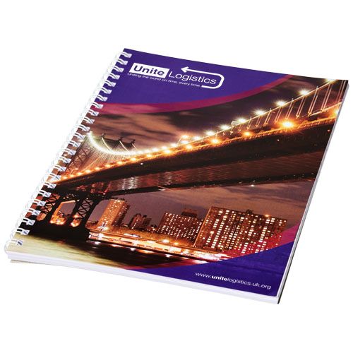 Blocco note a spirale A4 con copertina posteriore stampata Desk-Mate® - 21292