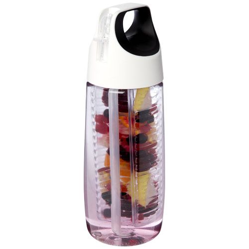 Borraccia sportiva in plastica riciclata da 700 ml con coperchio a scatto e infusore HydroFruit - 100784