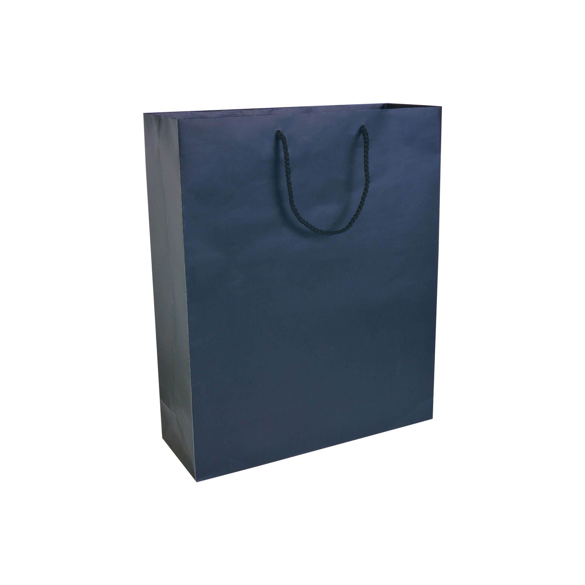Shopper con soffietto in carta laminata opaca 157 g/m2 con rinforzo alla base - 17147