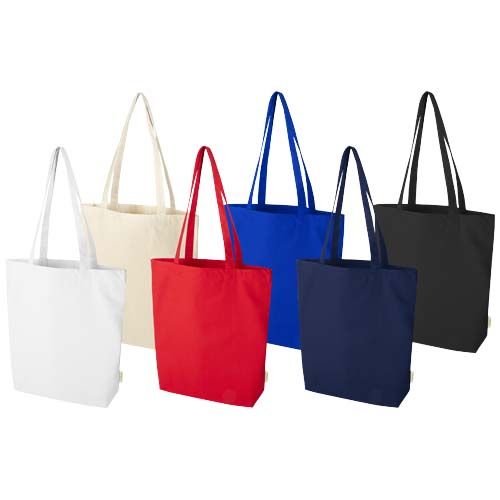 Tote bag da 11 litri con base ampia in tessuto biologico certificato OCS da 180 g/m² Odisha - 120782