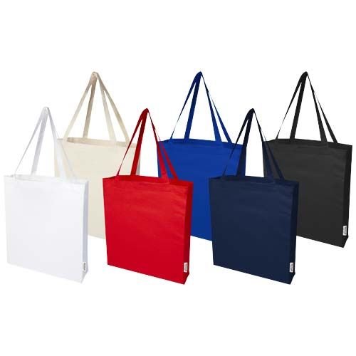 Tote bag a soffietto in cotone riciclato certificato GRS da 140 g/m² Madras - 12L - 120733