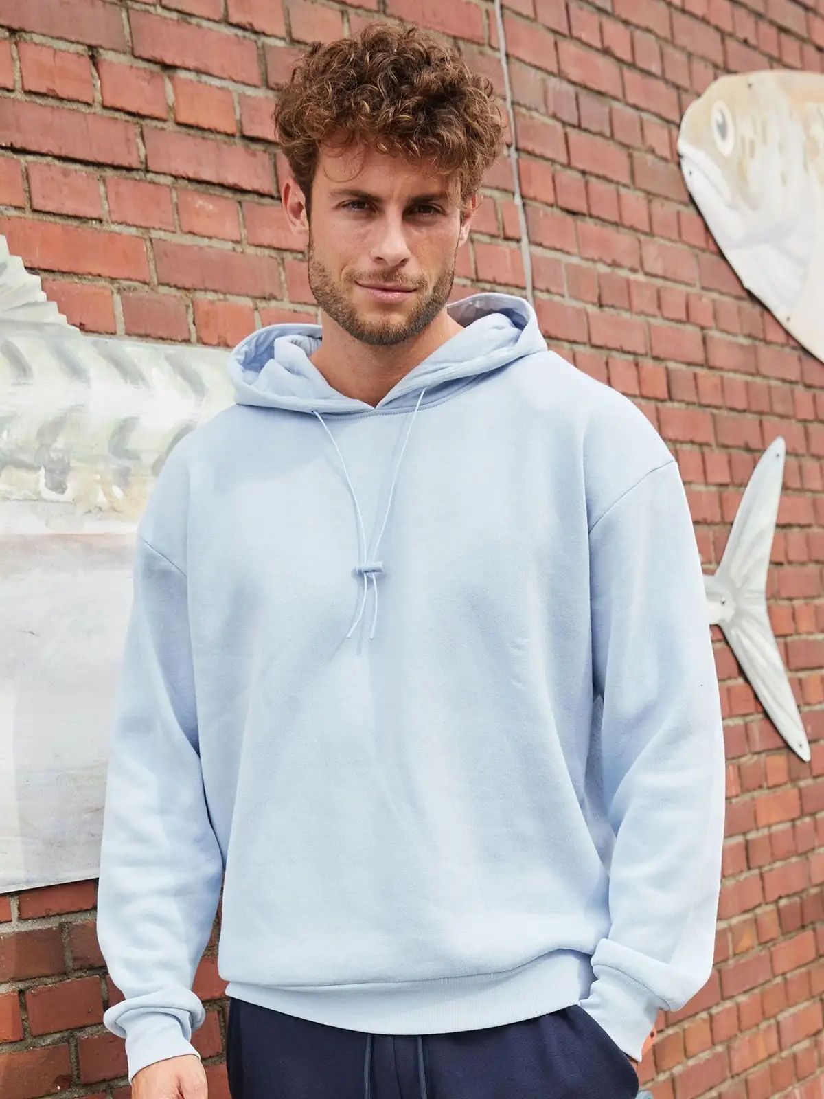Felpa da uomo Lounge con cappuccio oversize - James & Nicholson - JN8034