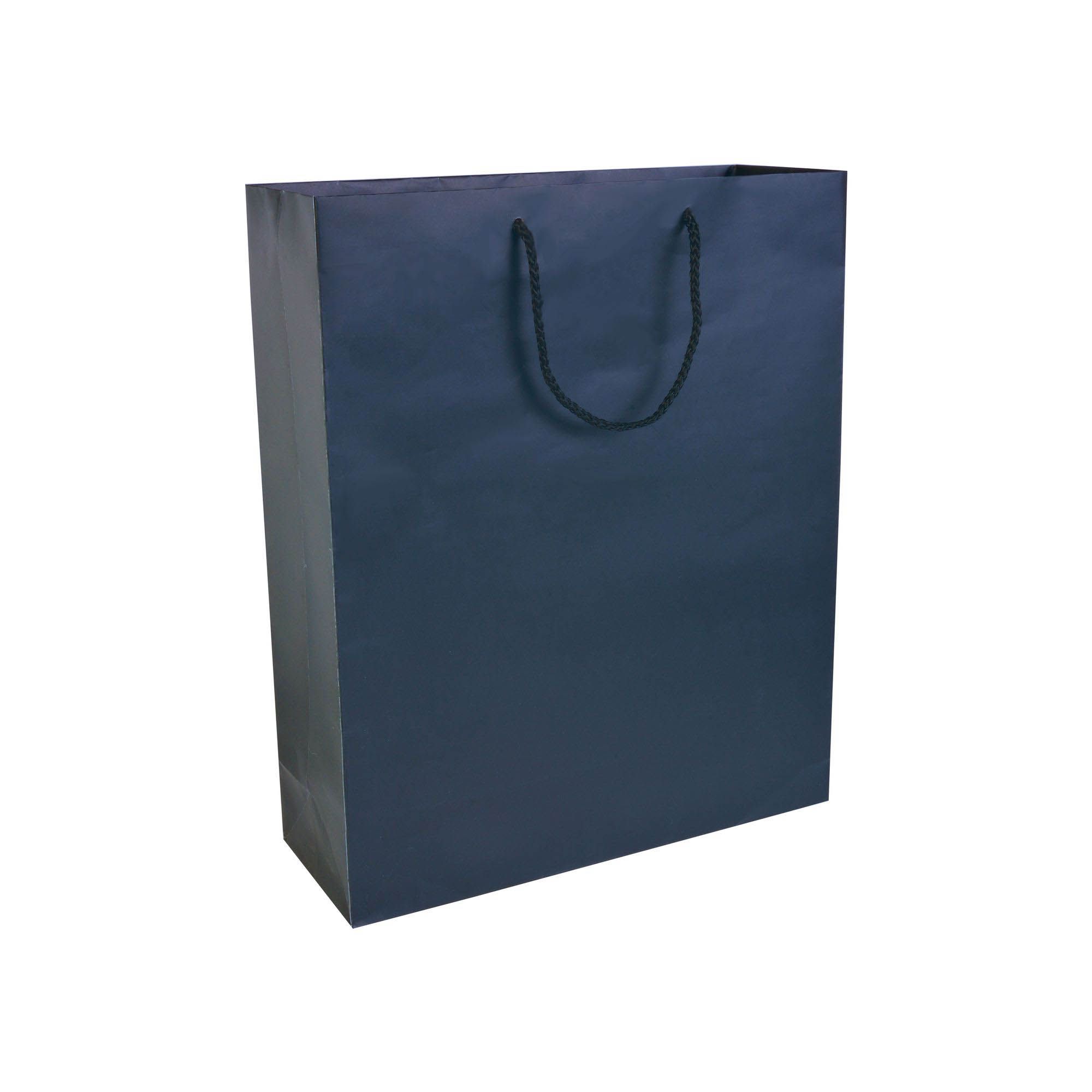 Shopper con soffietto in carta laminata opaca 157 g/m2 con rinforzo alla base - 17148