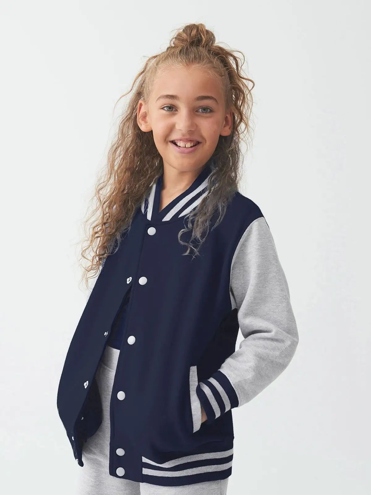 Felpa Varsity tipo baseball con maniche set-in in contrasto - Awdis Just Hoods - JH043J