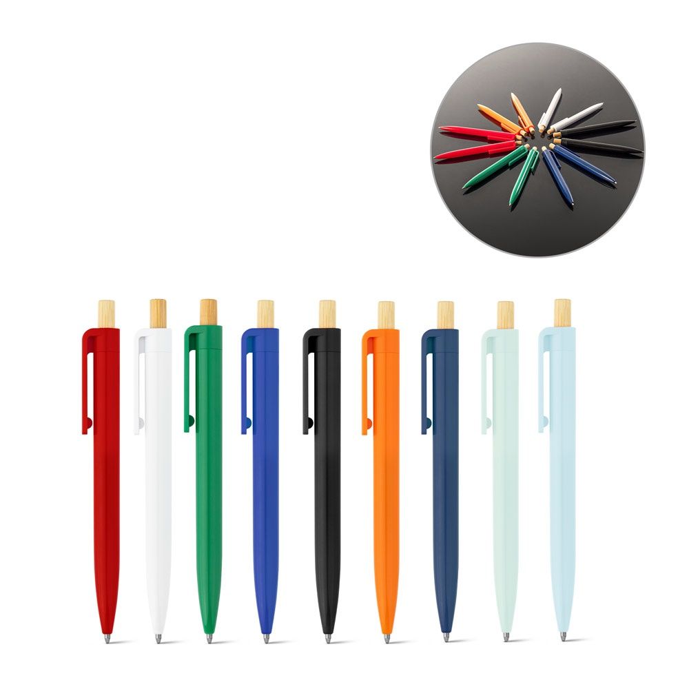 ZARA. Penna a sfera in ABS riciclato (100% rABS) con pulsante in bambù - 91945