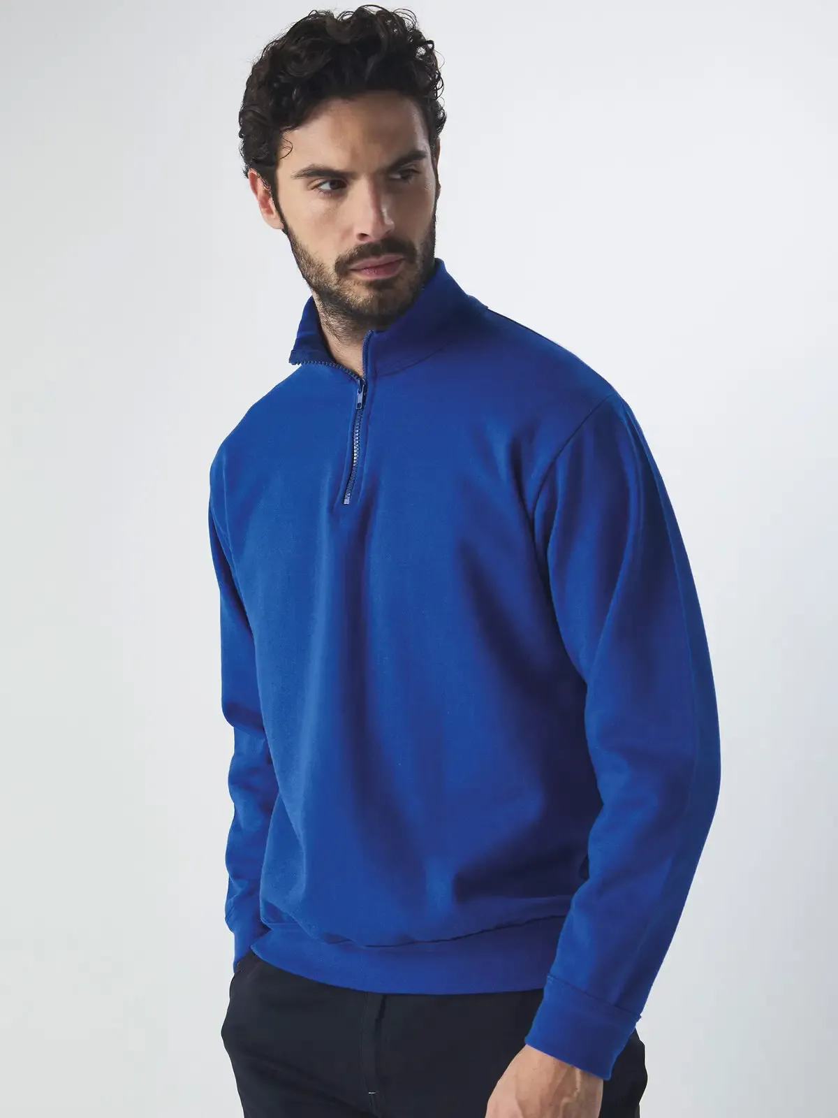 Felpa Ranger a mezza zip in tessuto di cotone e poliestere riciclati - Bs - BS316