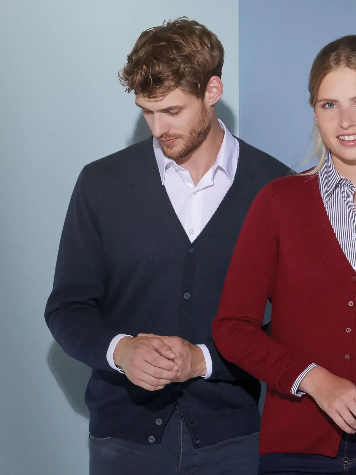 Cardigan da uomo con scollo a V - James & Nicholson - JN661