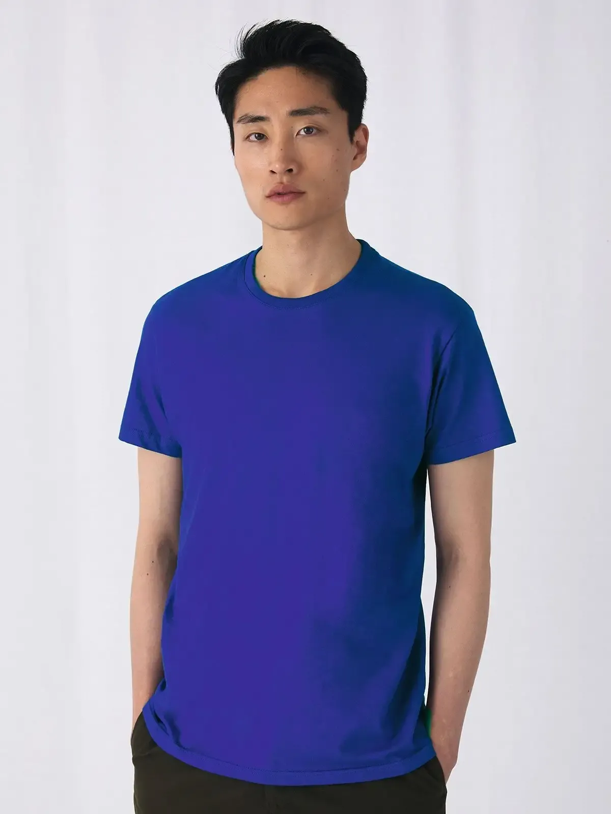 T-shirt con girocollo a costine con elastan e manica corta - B&C - BCTU03T