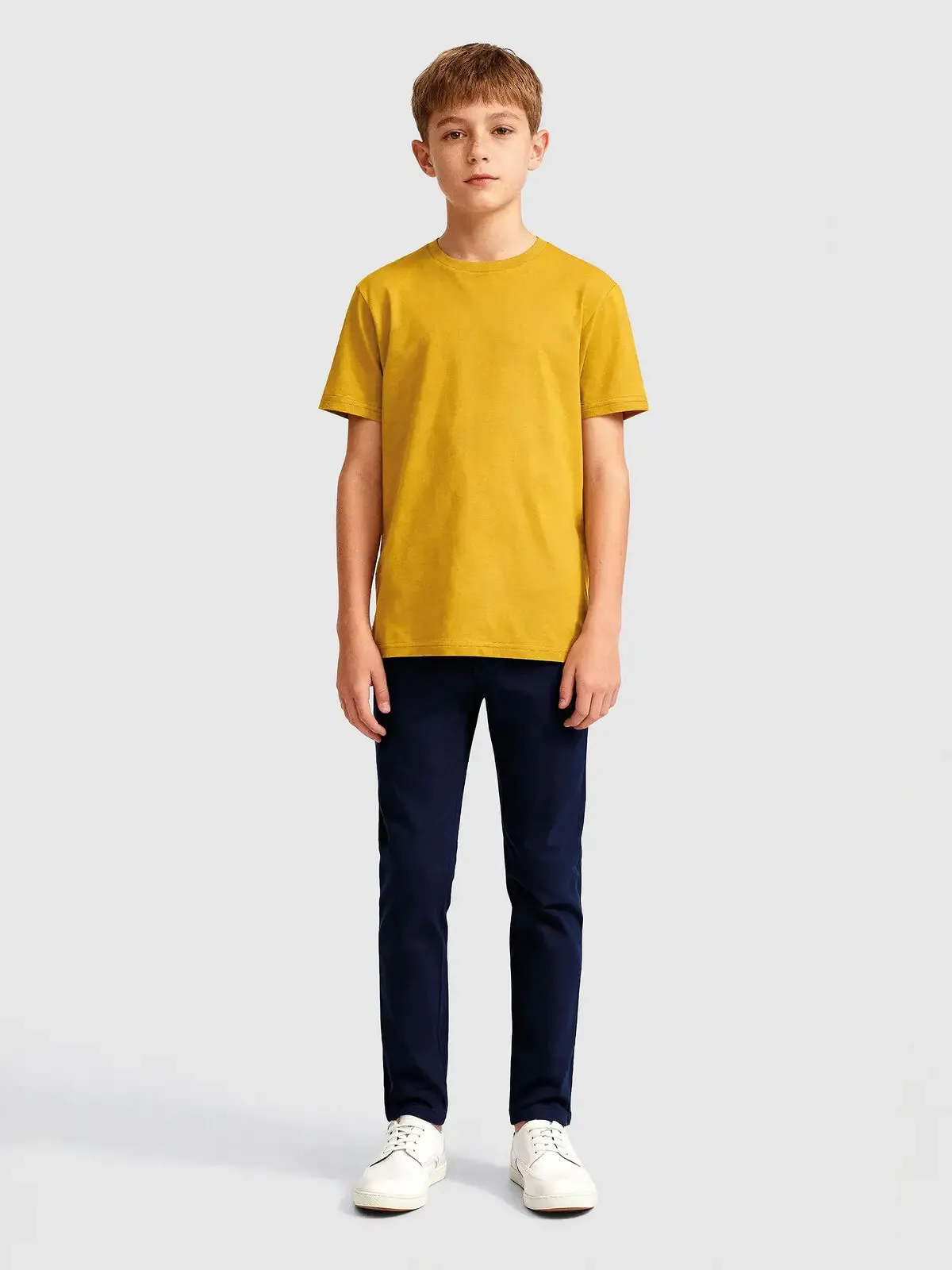 T-shirt da bambino a manica corta e girocollo con nastro di rinforzo - Bs - BSK050