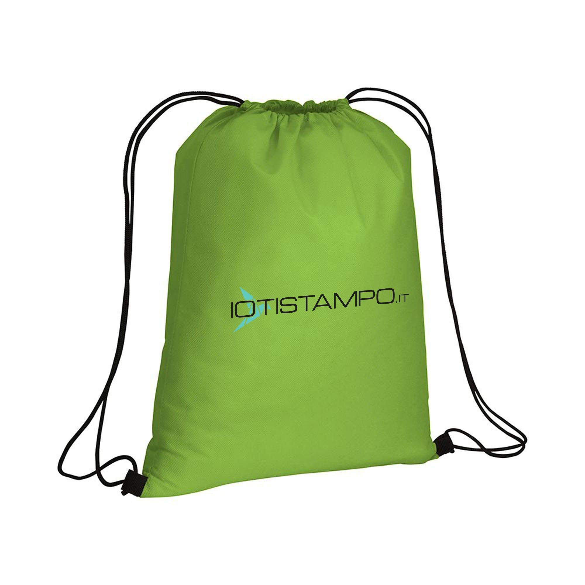 Zainetto a Sacca in TNT Personalizzato con Chiusura a Strozzo