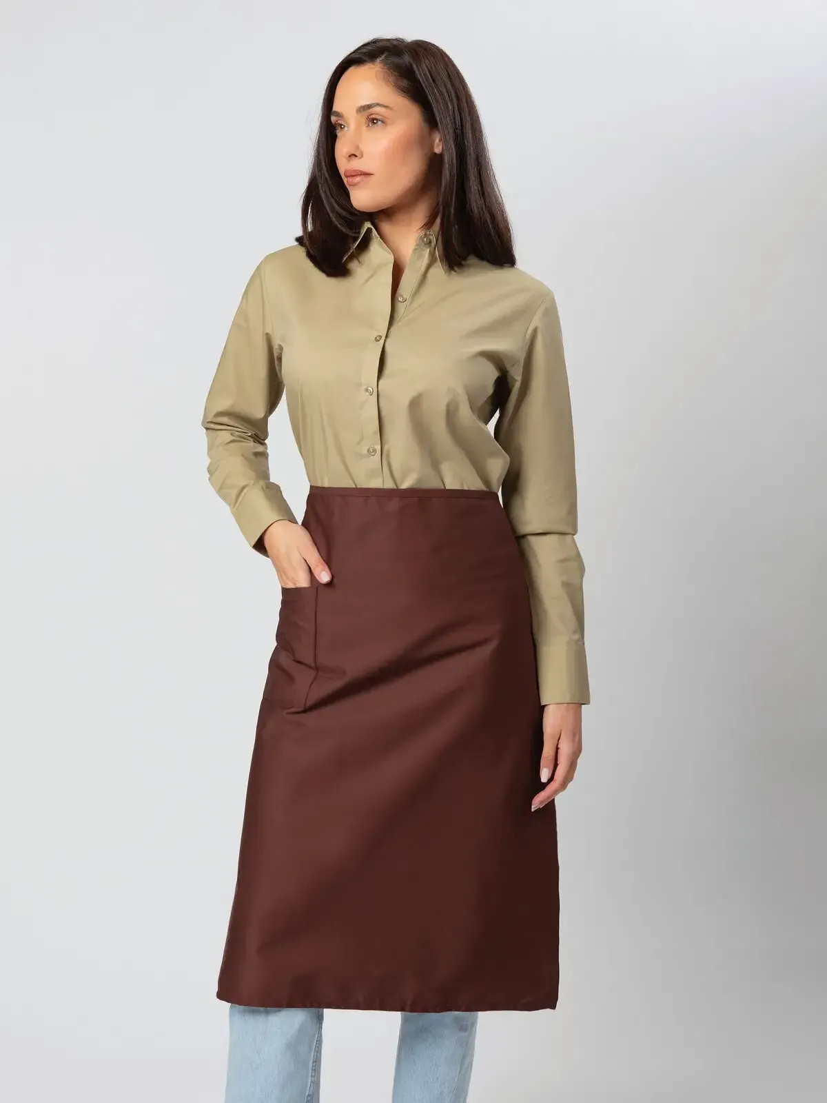 Grembiule con tasca laterale e lunga cintura - Colore Italiano - MI011