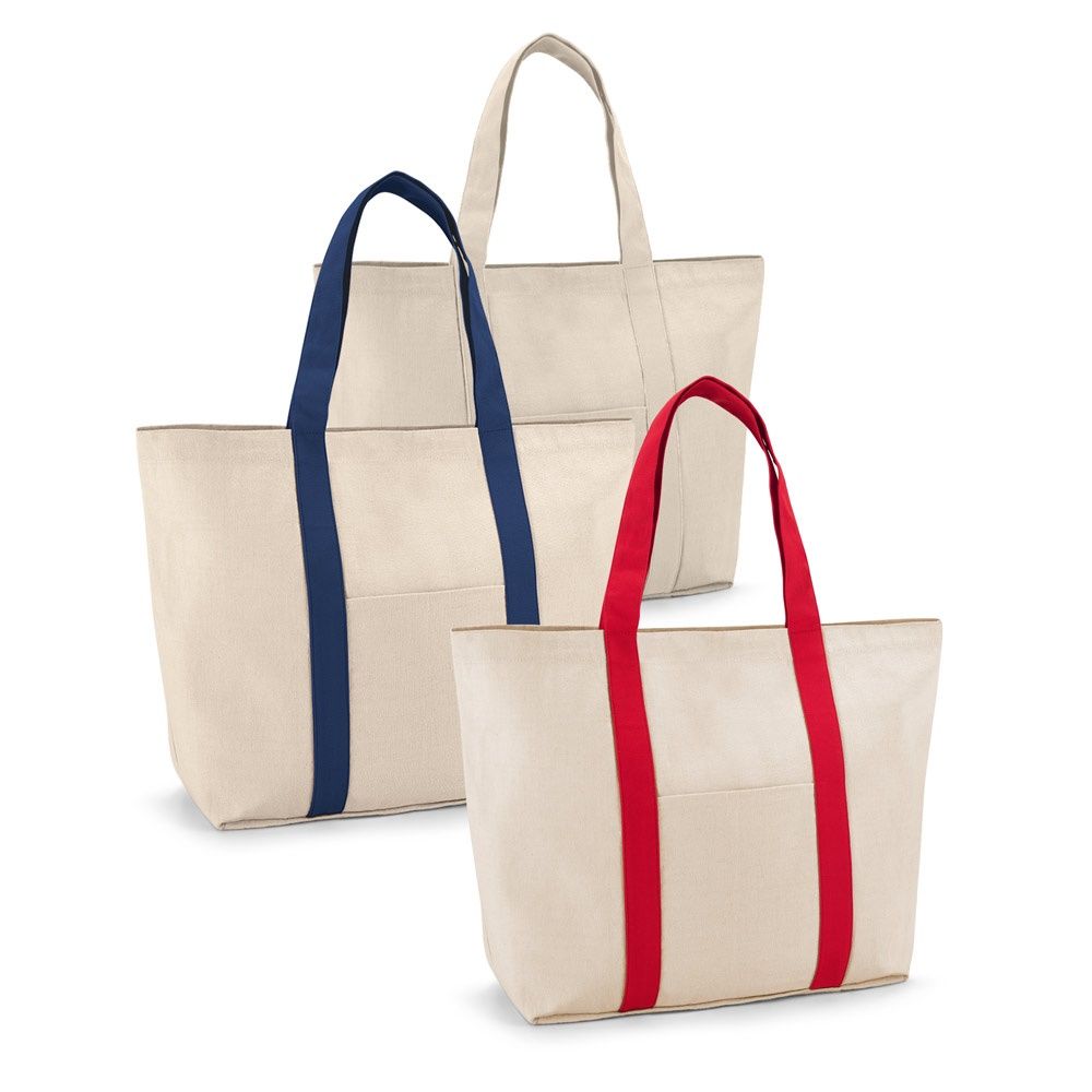 VILLE. Borsa 100% in tela di cotone con tasca interna e frontale (280 g/m²) - 92824