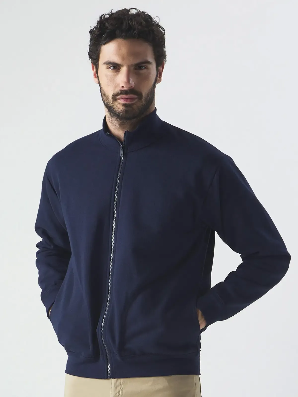 Felpa Explorer a full zip in tessuto di cotone e poliestere riciclati - Bs - BS317