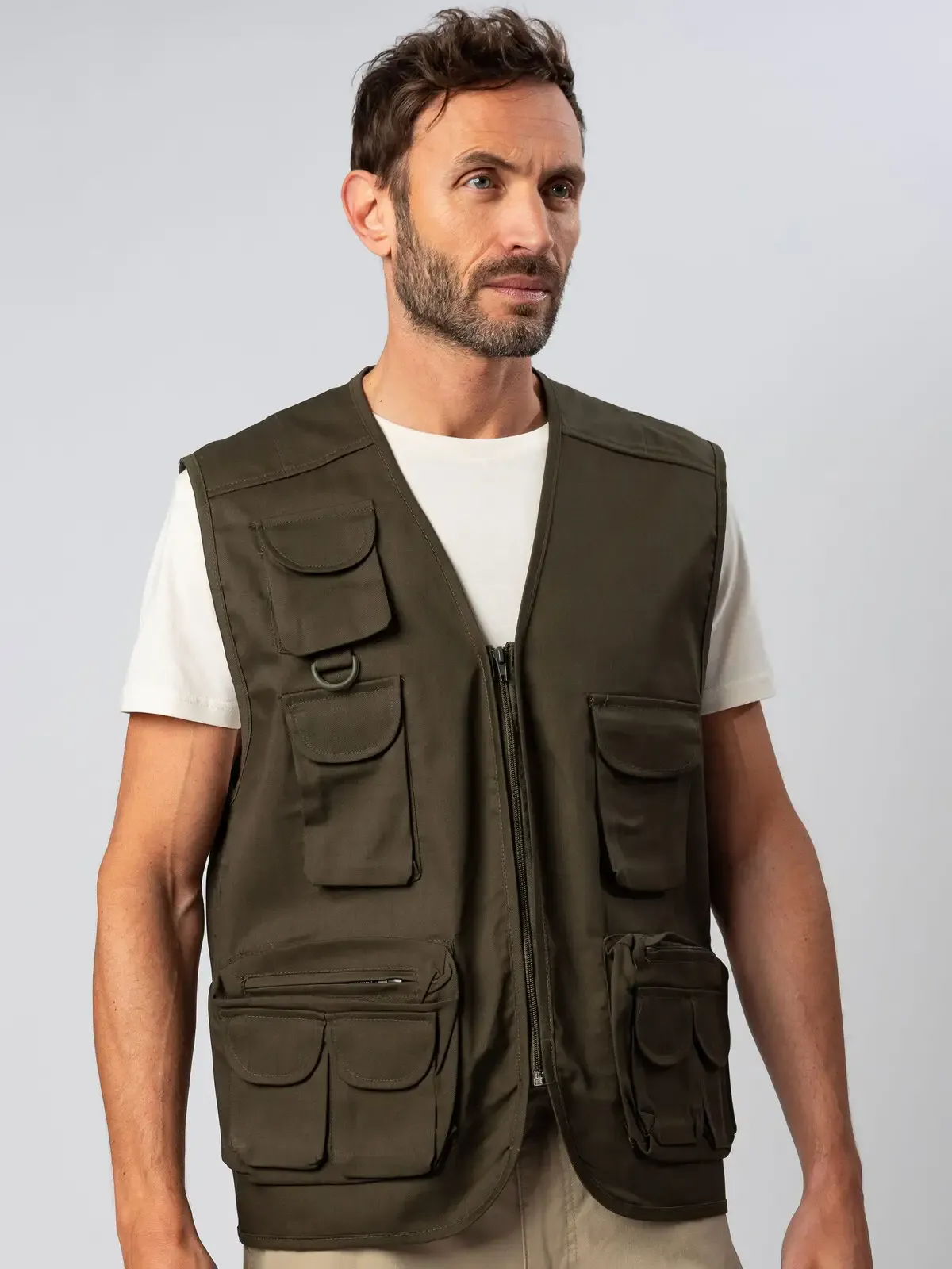 Gilet Reporter con collo a v e 9 tasche anteriori - Bs - BS510