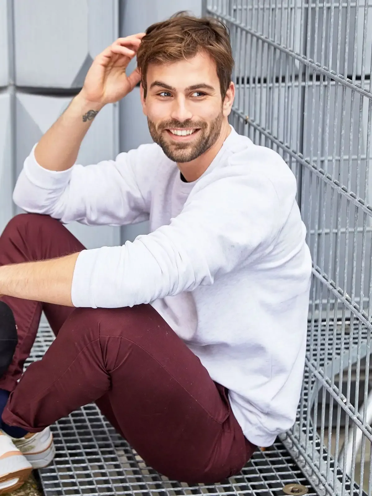 Felpa da uomo felpata internamente con banda parasudore - James & Nicholson - JN794