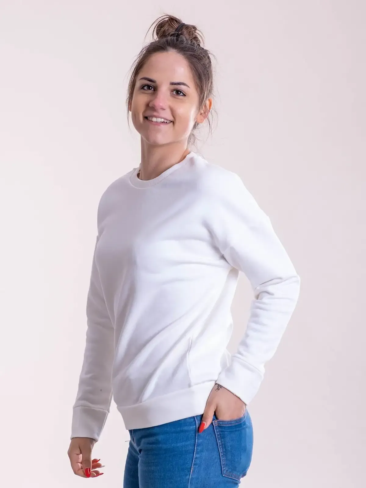 Felpa da donna Setin in french terry girocollo - Cotton & Art - CA01466