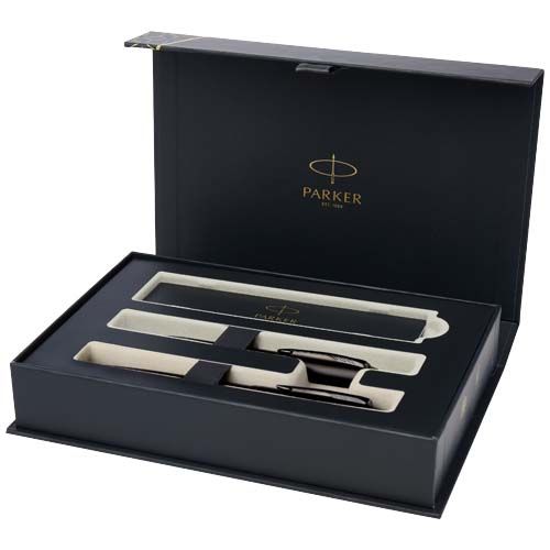 Parker set penna a sfera e penna roller acromatiche in confezione regalo IM (inchiostro nero/blu) - 107820