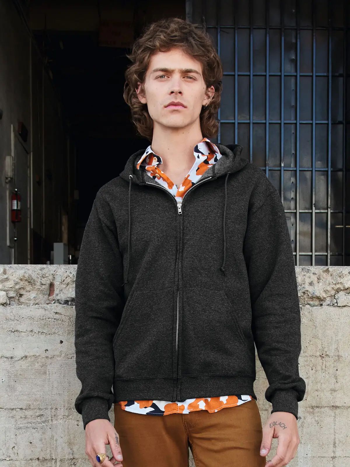 Felpa con cappuccio e zip intera NuBlend - Jerzees - JS993M