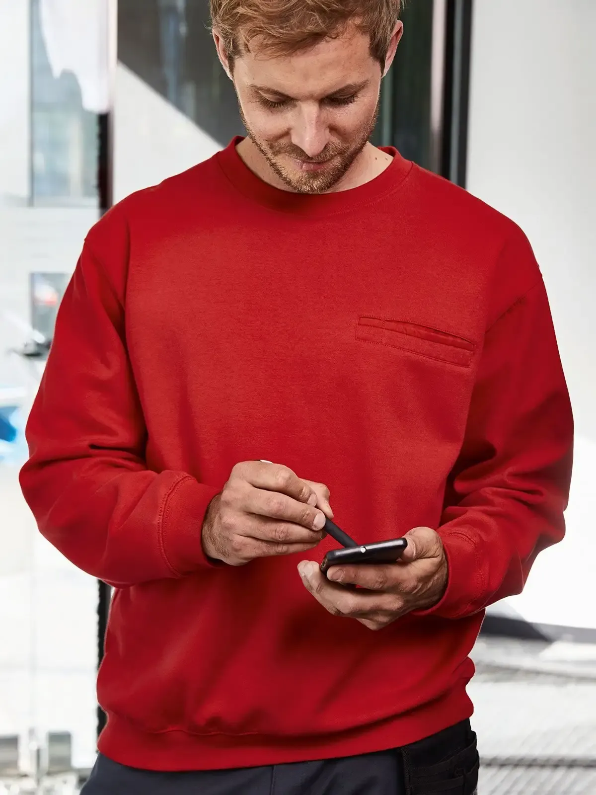 Felpa con taschino tessuto di alta qualità con interno felpato - James & Nicholson - JN924