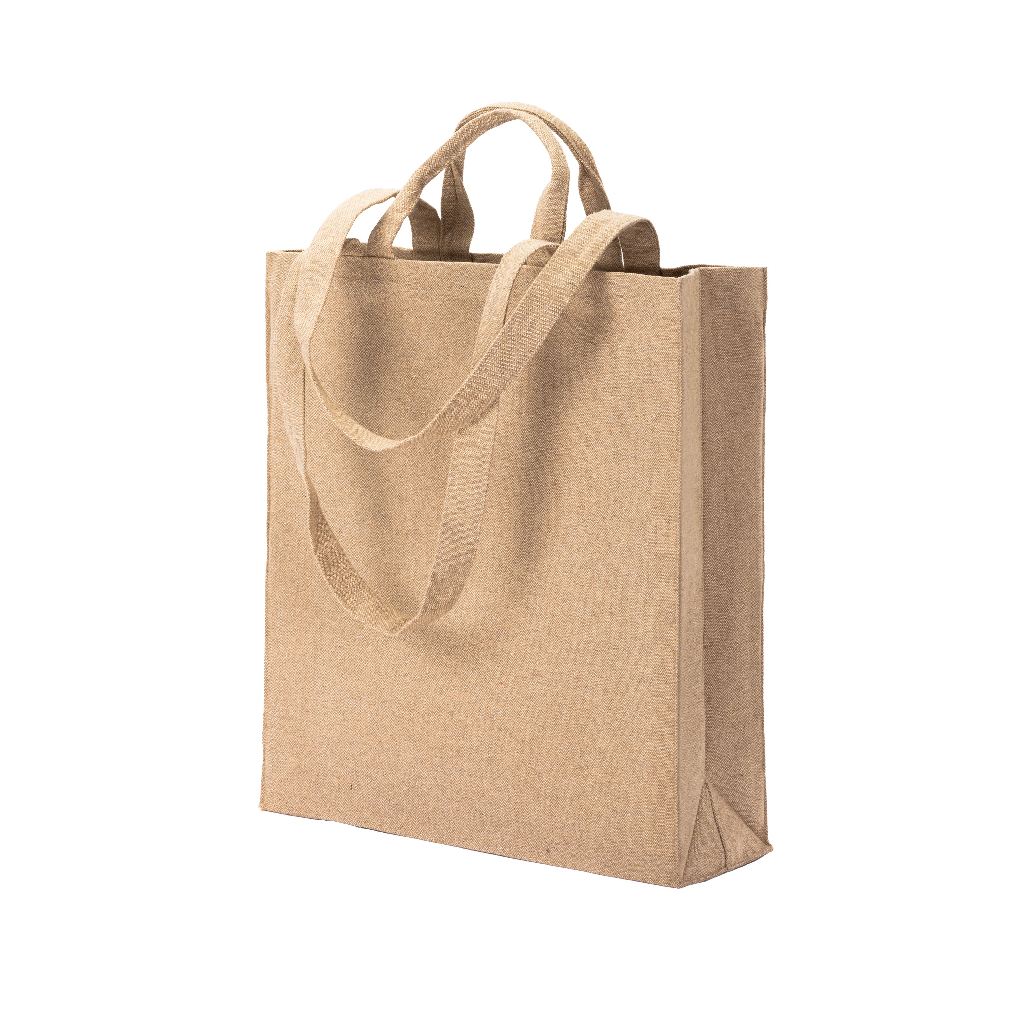 Shopper con soffietto in cotone riciclato  280 g/m2, con doppi manici. - 24151